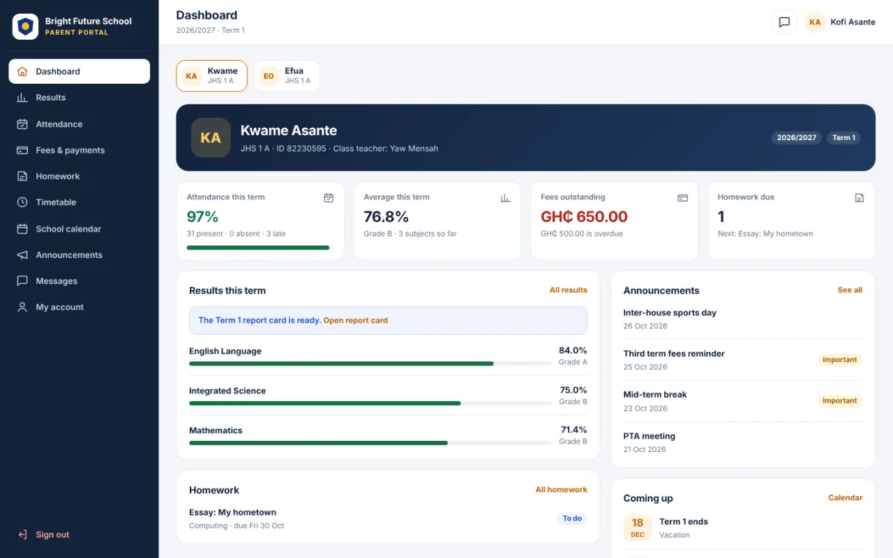 Parents' Portal screenshot